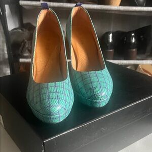 Green Plaid Women's Shoes